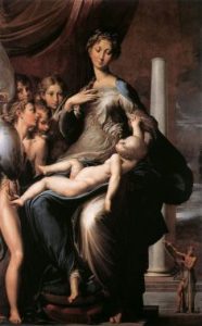 Parmigianino's Madonna with the Long Neck painting. 
