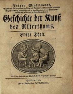 Book Cover of The History of Ancient Art, by Winckelmann.
