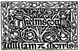 Colophon de Kelmscott Press - Dessin de Morris pour la marque Kelmscott Press.