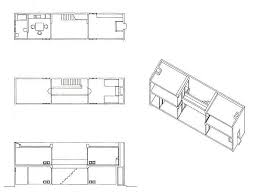 Azuma House Plan, section and axonometry
