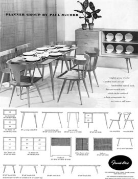Publicité Paul McCobb "Groupe de planificateurs" 1951.