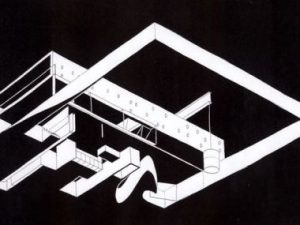 Schizzi di disegno della pianta della casa; di Rem Koolhaas