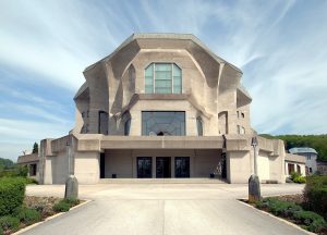 The Goetheanum, Basilea (Switzerland); after the burning of the first, wooden Goetheanum in 1922, a second, organic architecture-themed one was built in its place, between 1924 and 1928; by Rudolf Steiner. 