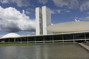 Una veduta del Congresso Nazionale del Brasile, Brasilia.