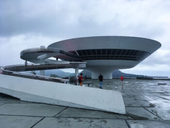Niterói Contemporary Art Museum, with the typical inverted cone shape.
