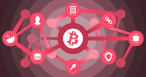 Bitcoin transactions happen in the "Blockchain"