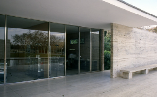 Photo of the Barcelona Pavilion exterior