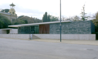 The Barcelona Pavilion by Ludwig Mies van der Rohe.