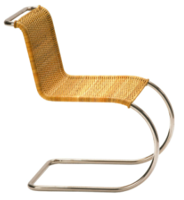 "Weißenhof chair", by Mies van der Rohe with canework upholstery by Reich[1] (ca. 1927).