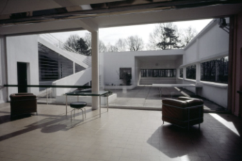 First level, living room of Villa Savoye photo from the inside. 