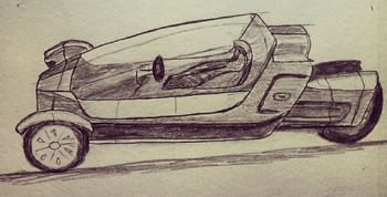 Concept car sketch, side view