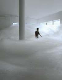 Tornado installation Yoshioka created the Tornado installation as a backdrop for a solo exhibition of his work at the Saga Prefectural Art Museum – located on the island of Kyushu, where the designer grew up. An installation of more than two million translucent straws provides the setting of a retrospective exhibition.