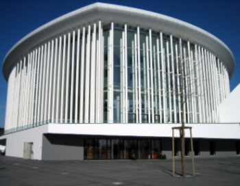 La facciata della Filarmonica di Lussemburgo