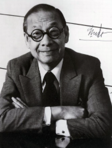 Ieoh Ming Pei (nato il 26 aprile 1917), ritratto in bianco e nero