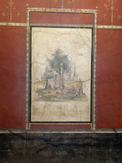 Detalle de la pintura mural del tercer estilo de la Villa de Agrippa Postumus