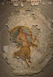 Fresco en el Cuarto Estilo Pompeyano que representa una ménad que lleva un tomillo