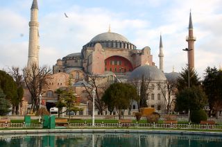 Santa Sofía arquitectura bizantina, Estanbul, Turquía, estilo bizantino. 
