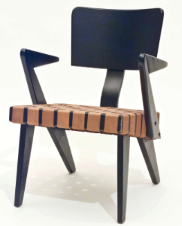 Chaise longue avec accoudoirs, conçue par Russell Spanner, 1950.