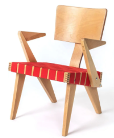 Chaise longue Spanner, 1950, la chaise longue avec accoudoirs est devenue un classique du design de mobilier moderne canadien du milieu du siècle.