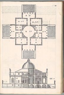 Pagina tomada de los cuatro libros de la arquitectura de Andrea Palladio.
Ilustración de la estructura de una planta. 