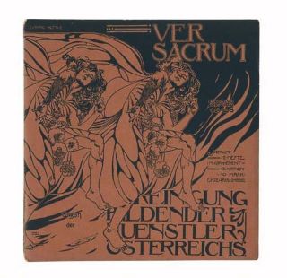 Capa da revista VER SACRUM da secessão vienense. A Ver Sacrum foi útil ao movimento para publicar versões resumidas das obras modernistas austríacas.