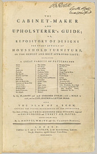 “The cabinet-maker and upholsterer’s guide”. Primeira edição.