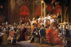 Consagração de Carlos X como Rei de França na Catedral de Reims