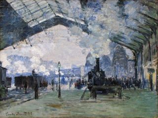 "Chegada do comboio à Normandia, Gare Saint-Lazare" por Claude Monet 
