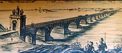 El puente de Trajano sobre el Danubio. Reconstrucción moderna por el ingeniero. 