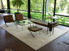 Interior of Glass House by Phillip Johnson.