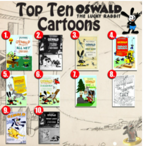 Walt Disney's First Cartoon Critter, Top Ten Oswald the Lucky Rabbit Cartoons