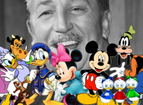 Walter Elias Disney and his friends