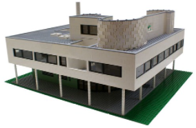 Lego-brick version  of Villa Savoye: A model of the structure eventually created by Le Corbusier. 