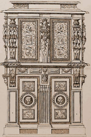 Diseño grabado para un gabinete, por Jacques I Androuet du Cerceau, ca. 1550s