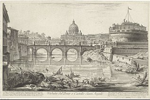 Engelenbrug en Engelenburcht te Rome Veduta del Ponte e Castello Sant’Angelo, Giovanni Battista Piranesi, 1941.