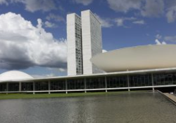 Vista del Congreso Nacional de Brasil, Brasilia.