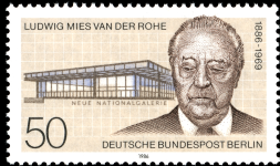 Ludwig Mies van der Rohe en un 
sello de Berlín Occidental de 1986.