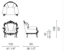 Dimensiones del sillón Proust.