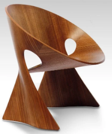Mobius para la Silla Becker del estudio Schrofer - Explora el sentimiento moderno de una manera única, la nota 3D es fácilmente spot incluso en imágenes y el diseño es obra de Studio Schrofer. Los paneles de madera utilizados para dar forma a la silla, aportan la calidez necesaria al diseño.