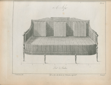A sofa from The Cabinet Dictionary.