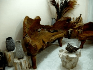 Rustic Style Chair, carved out from the trunk of a tree. 