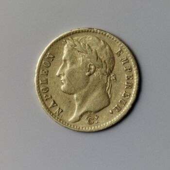20-franc piece with Napoleon I's profile. 
