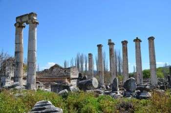 Foto dei resti del Tempio di Afrodite, situato a Caria, in Turchia.
