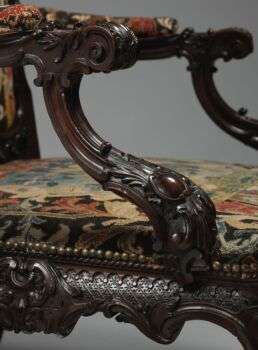 Additional close-up photo of the arms of the Armchair.