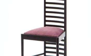 Sedile - Faggio massiccio con fasce elastiche incrociate: Un primo piano della seduta con cuscino rosa. 