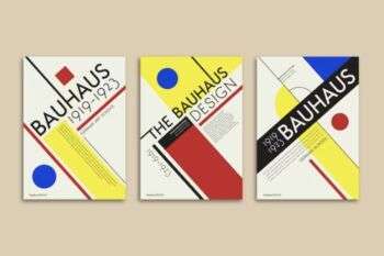 Collection de couvertures en style Bauhaus.