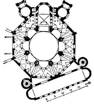 Ground plan of the building St Vitale in Ravenna.