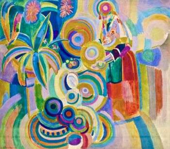 La grande portugaise (1916) - Robert Delaunay (1885 - 1941): An abstract rainbow painting. 