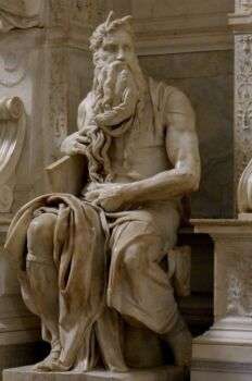 Statua di Mosè, realizzata da Michelangelo Buonarroti. 