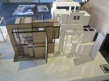 Photo of a miniature model of House VI by Peter Eisenman. 